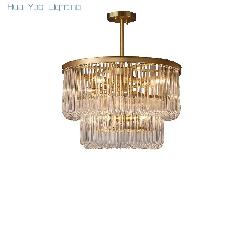 

All Brass Postmodern Glass Bar Chandeliers Minimalist Designer Creative Hanglamp Luxury for Living Room Home Appliance Lustres