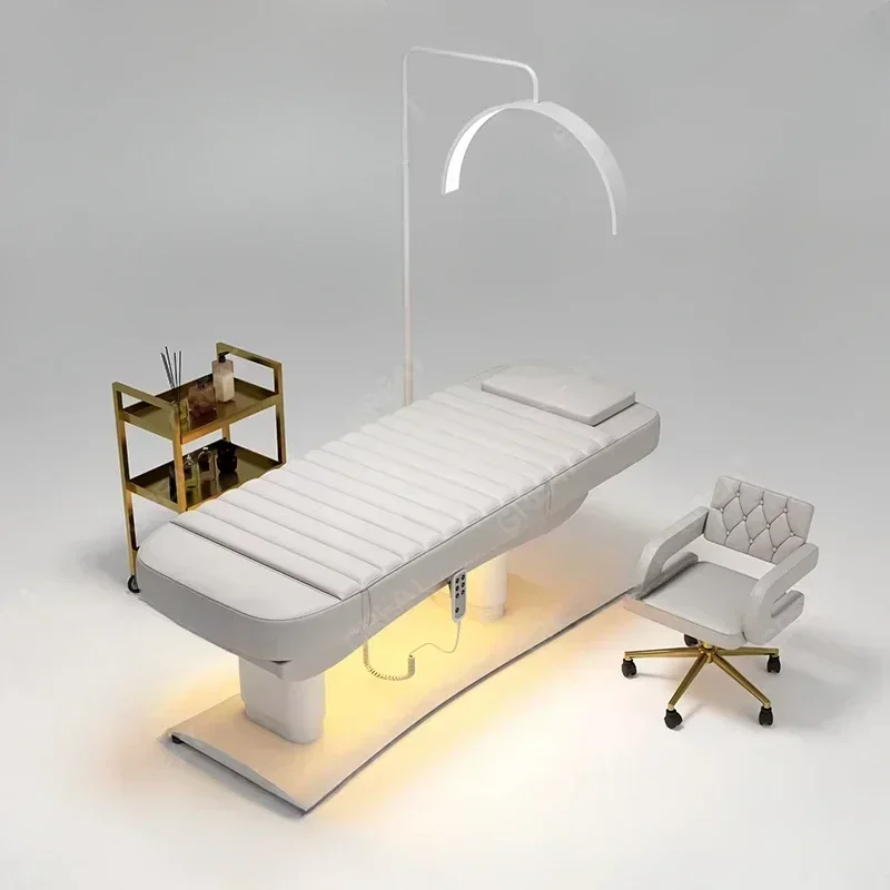 Luxurious Beauty Shop Spa Facial Chair Bed 3 Motors Adjustable Electric Reclining Massage Table and Bed
