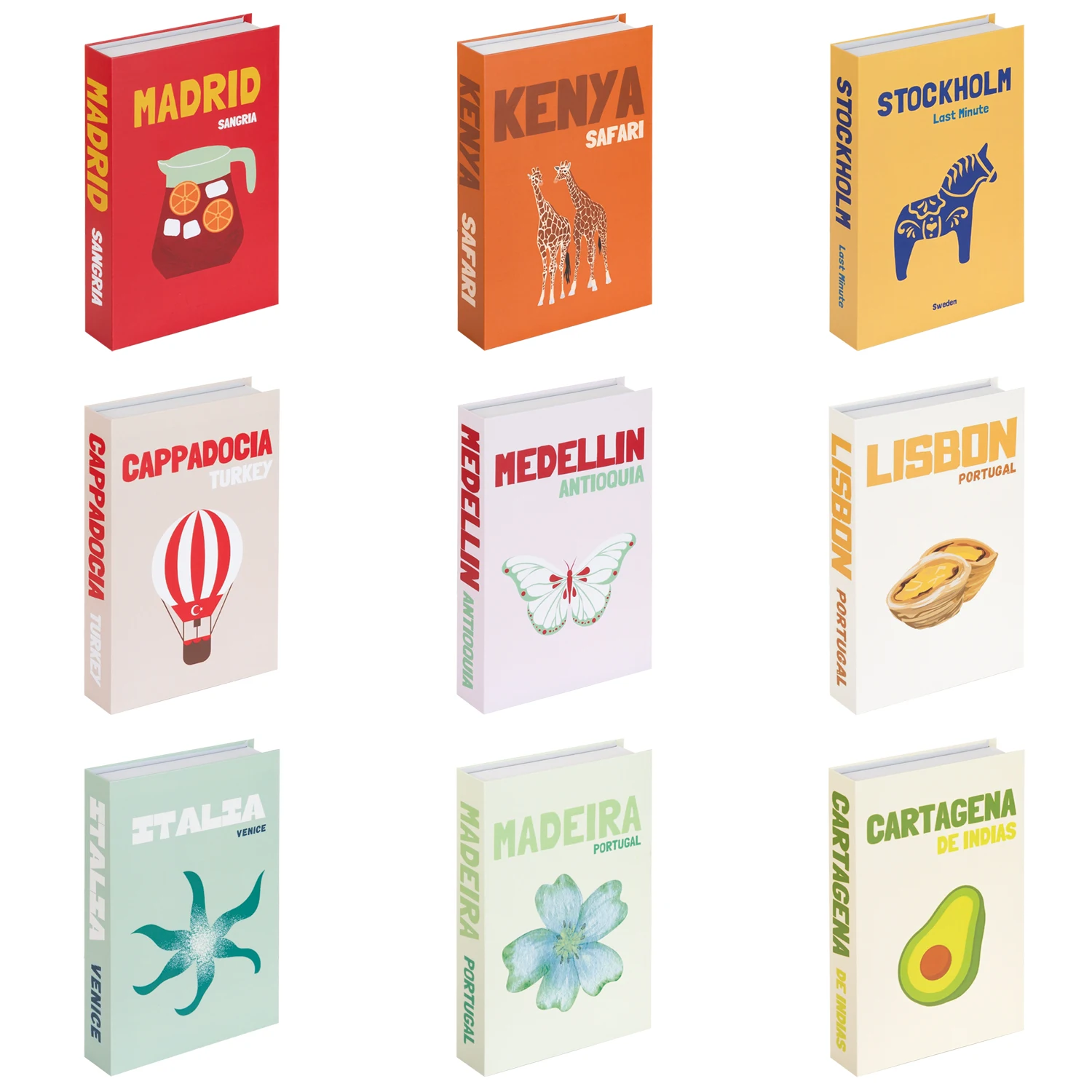 Reiseserie Deko-Bücher für Couchtische – Modische Fake-Bücher als Aufbewahrungsbox für Zuhause und Modellräume – IBIZA CAPRI – Detail 6