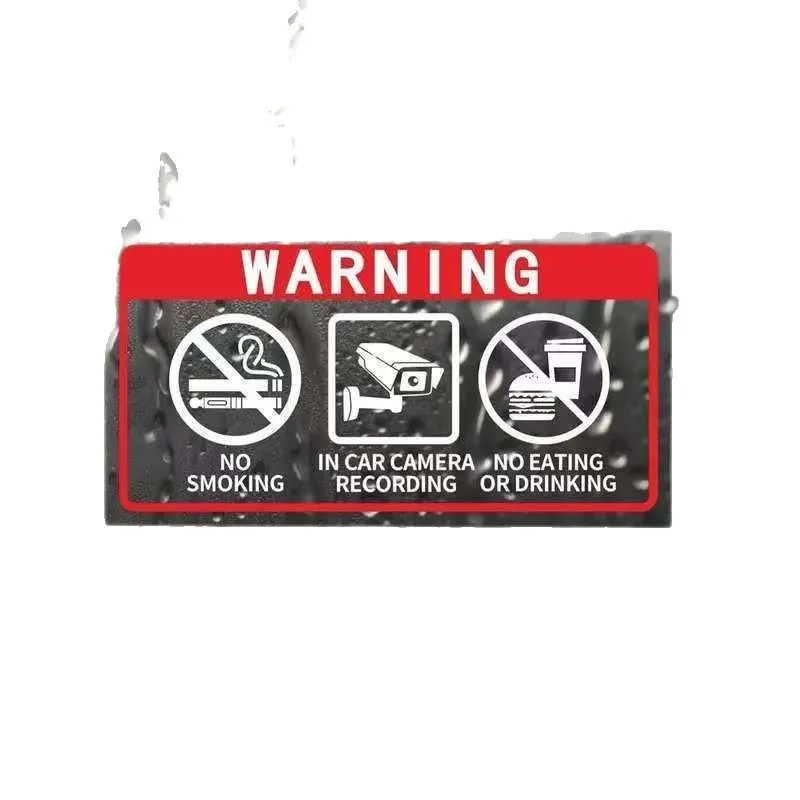 

1pcs Creativity Car Decoration No Eating/Smoking in Car Transparent Warning Sticker Label Indoor Attention Keep Clean Sticker