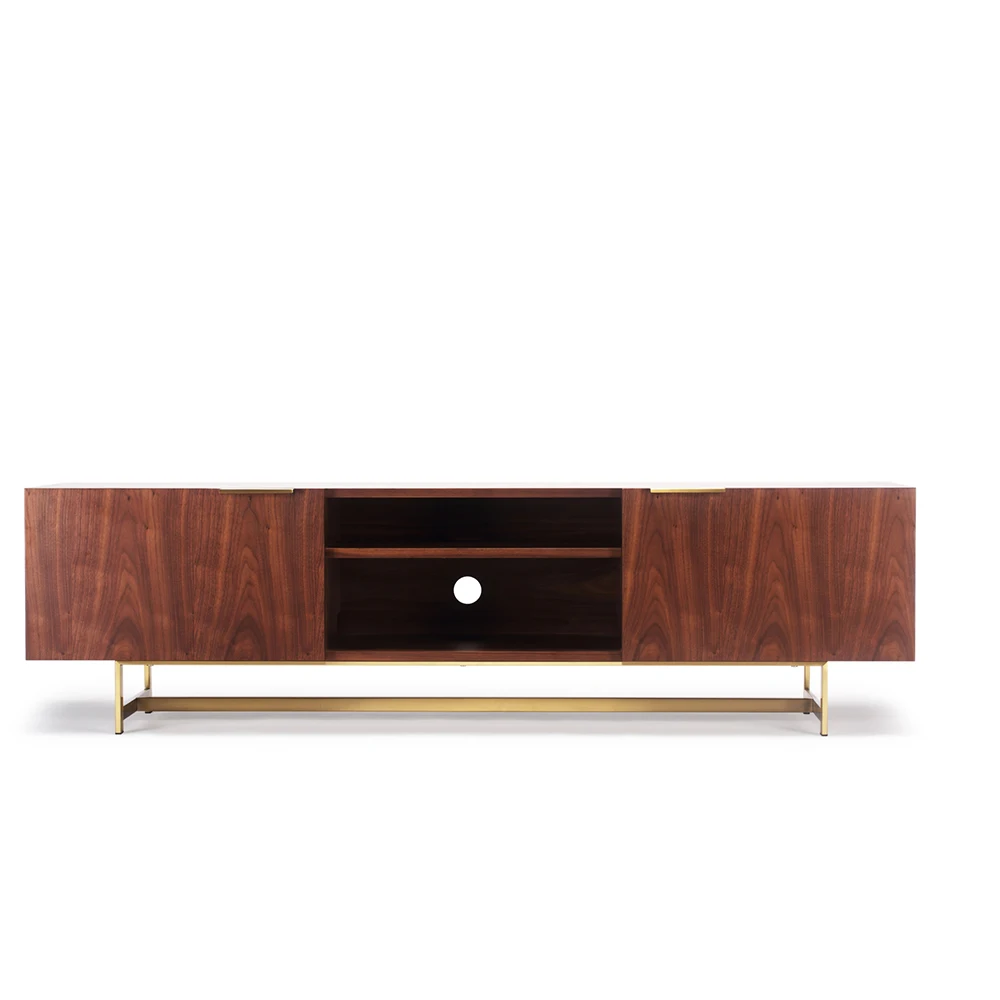 #Modern Metal Base Wooden TV Bench Hotel Luxury TV Stand Cabinet