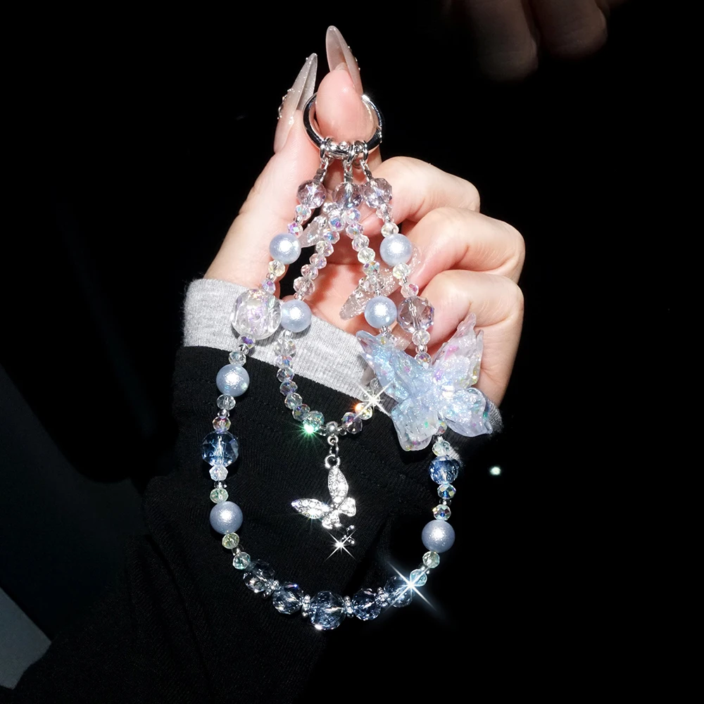 Can Glow-in-the-Dark High-End Crystal Beaded Bracelets Anti-Lost Double Phone Case Hand Chain ins Women Temperament Bracelet