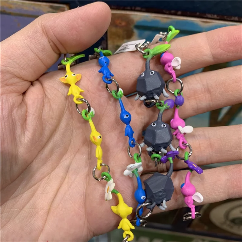 3pcs/chain 9cm pikmin figure chain doll PVC model for kids toy