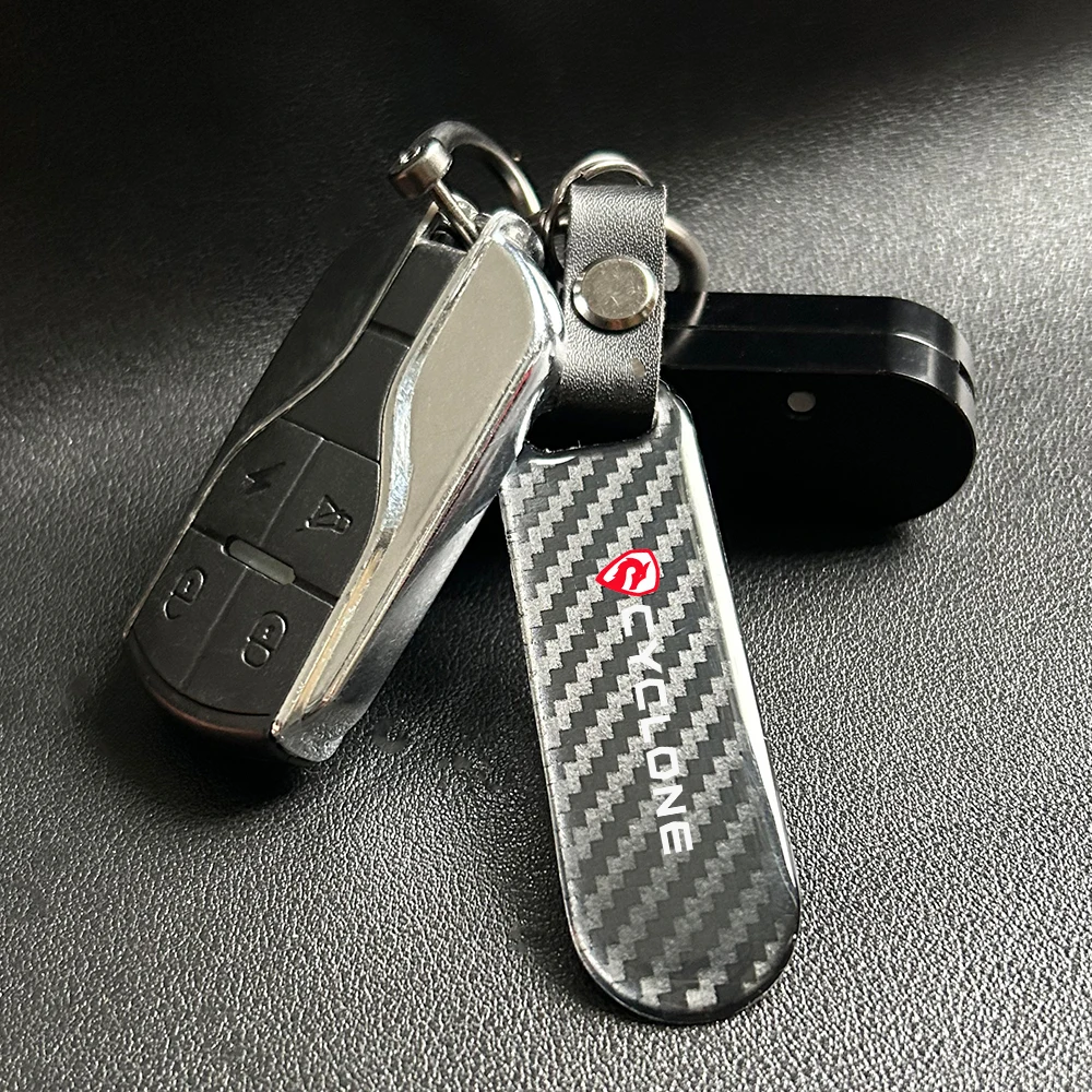 Carbon Fiber Keychain Key Ring Pendant Styling Motorcycle Accessories For cyclone RC250 RC401 RT150 RT1 RT2 RA2 RA250