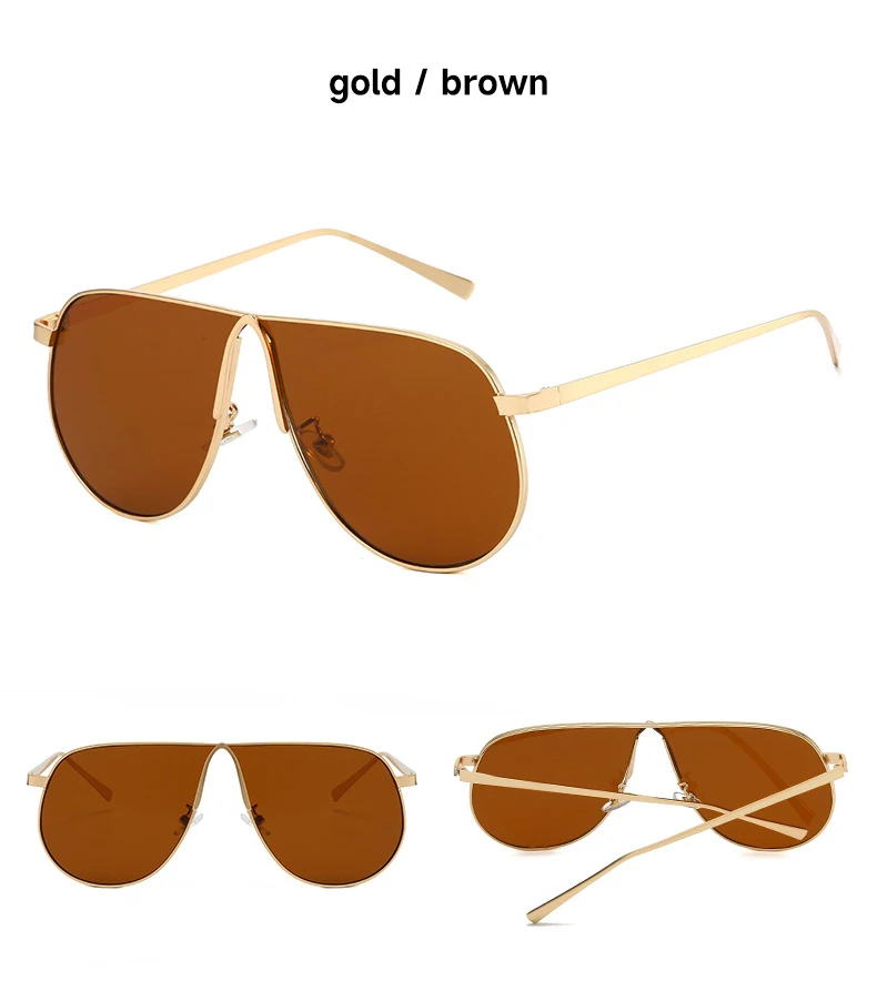 Neue Modische Sonnenbrillen für Damen und Herren Übergroße Piloten-Sonnenbrillen UV400 Metall-Brillen Markendesigner-Shades – Detail 8