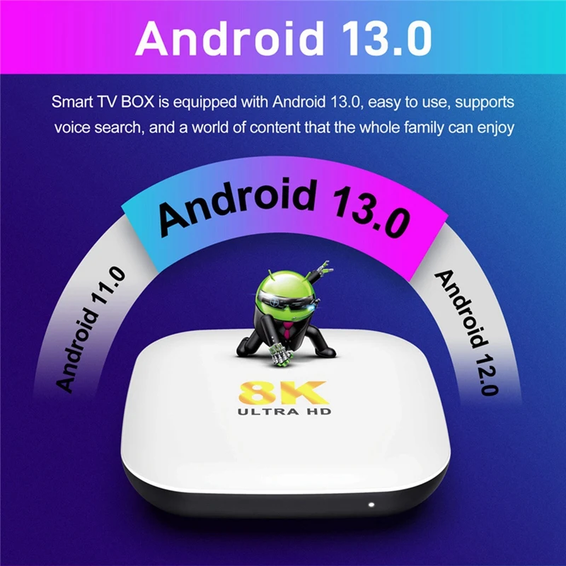 For H96 Max 2GB+16GB Android 13 M2 WIFI6 BT5.0 8K AV1 Media Player RK3528 TV Box Smart TV Box