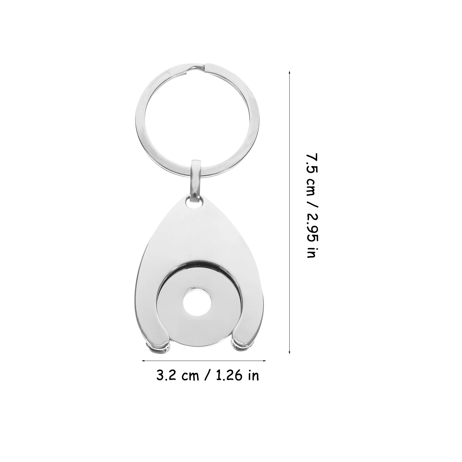 Trolley Key Token Shopping Cart Coin Ring Tokens Holder Pendant Chain Keyring Rings Quarter Metal Grocery Remover Supermarket