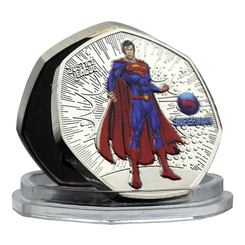 Beast Kingdom anime gaya baru DC Justice League koin peringatan Superman Batman logam koleksi mainan anak-anak hadiah liburan