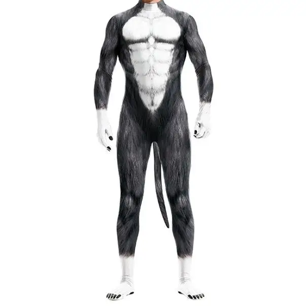 New Animal Cos Performance Suit 3D Printed Animal Couple Jumpsuit Tight Fit Stage Costume Women's Ethnic Fashion Summer 2023