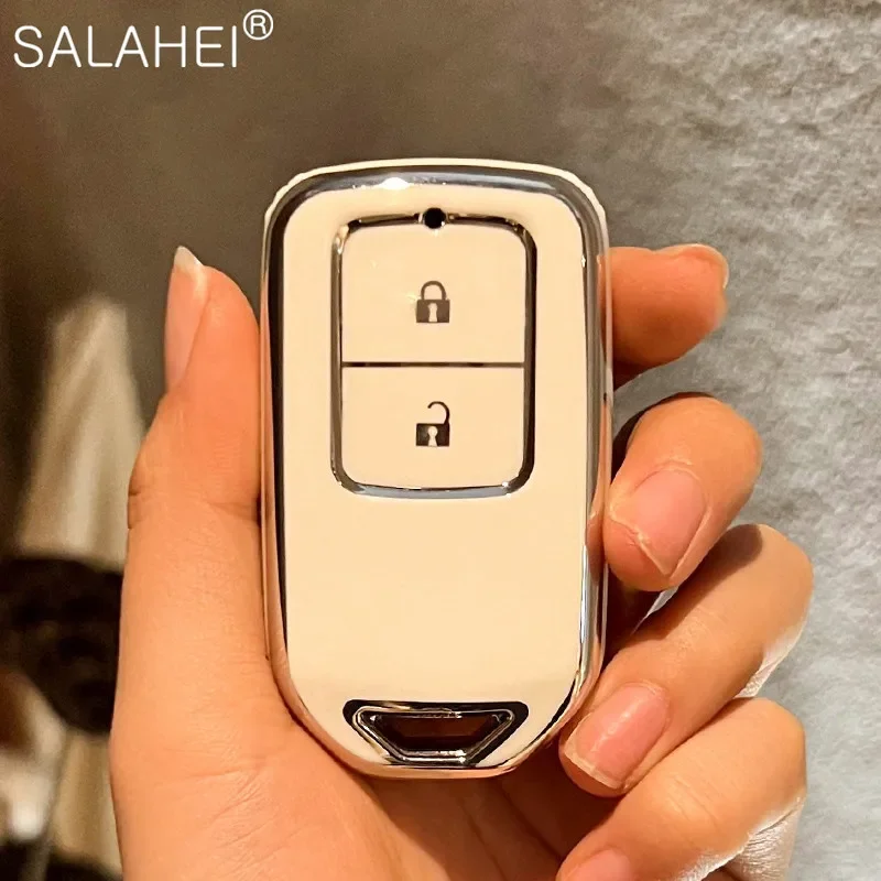 

New Fashion Car Key Case Cover TPU For Honda Vezel City Civic Jazz CRV Crider HRV Fit Freed Smart Key Protector Auto Accessories