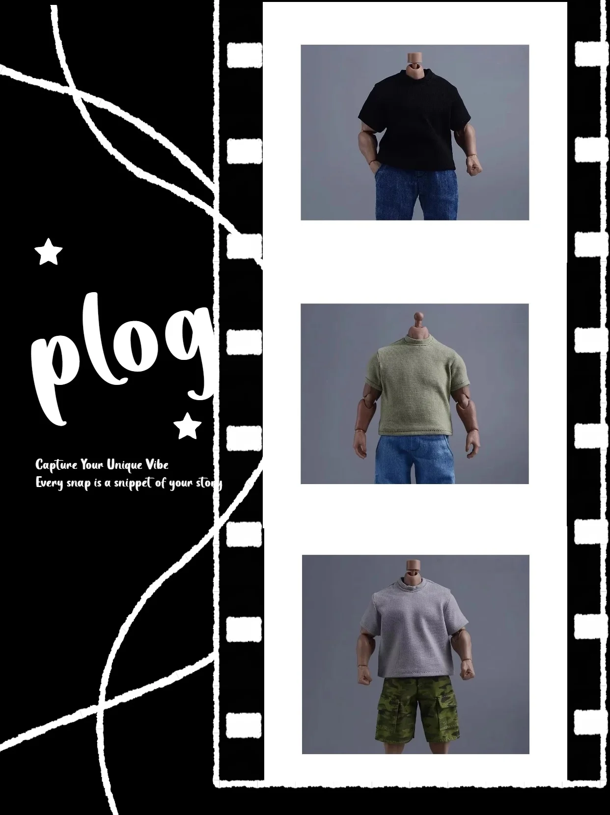 

1/12 Scale Soldier Classic Round Neck T-shirt Style Men's Solid Color Short Sleeved Shirt For 6in Action Figure Model Romankey