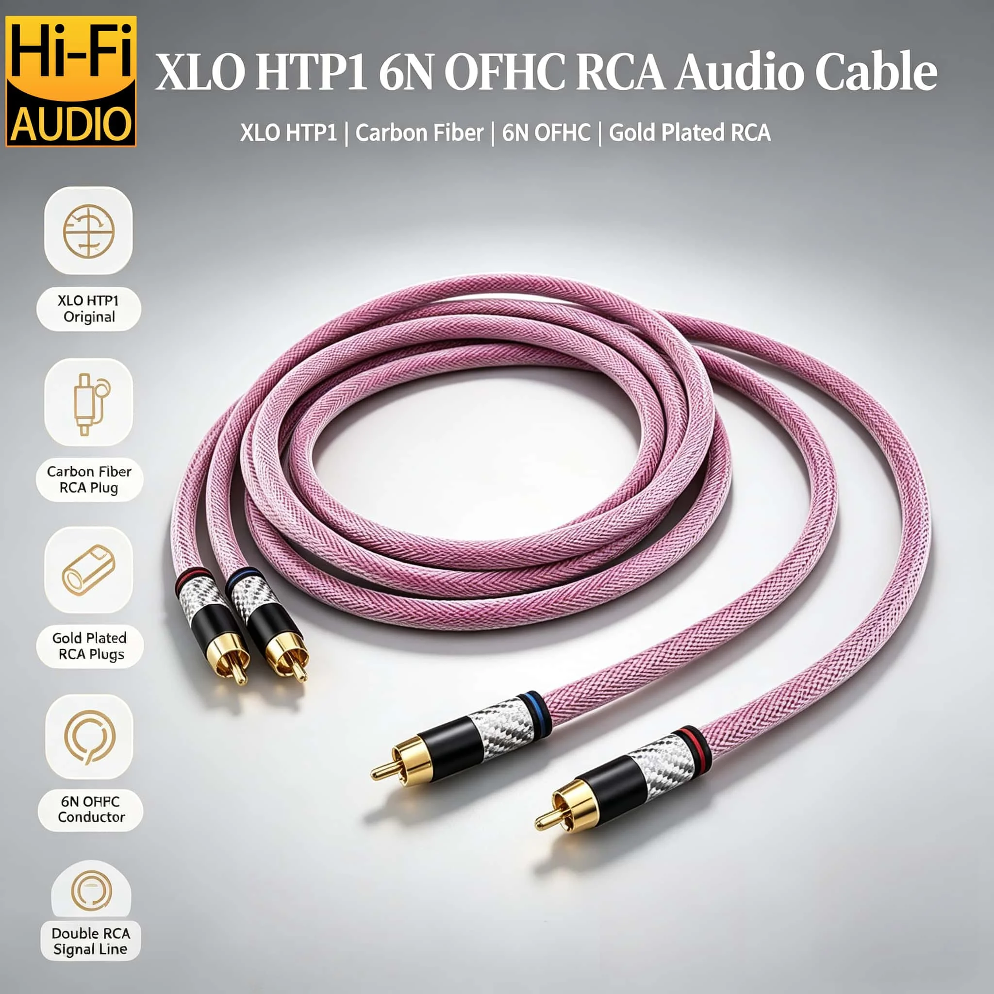 

audiocrast 1 Pair RCA Audio Cable 2RCA to 2 RCA Male to Male Audio Cable Gold-Plated RCA Audio Cable for Home Theater DVD TV Amp