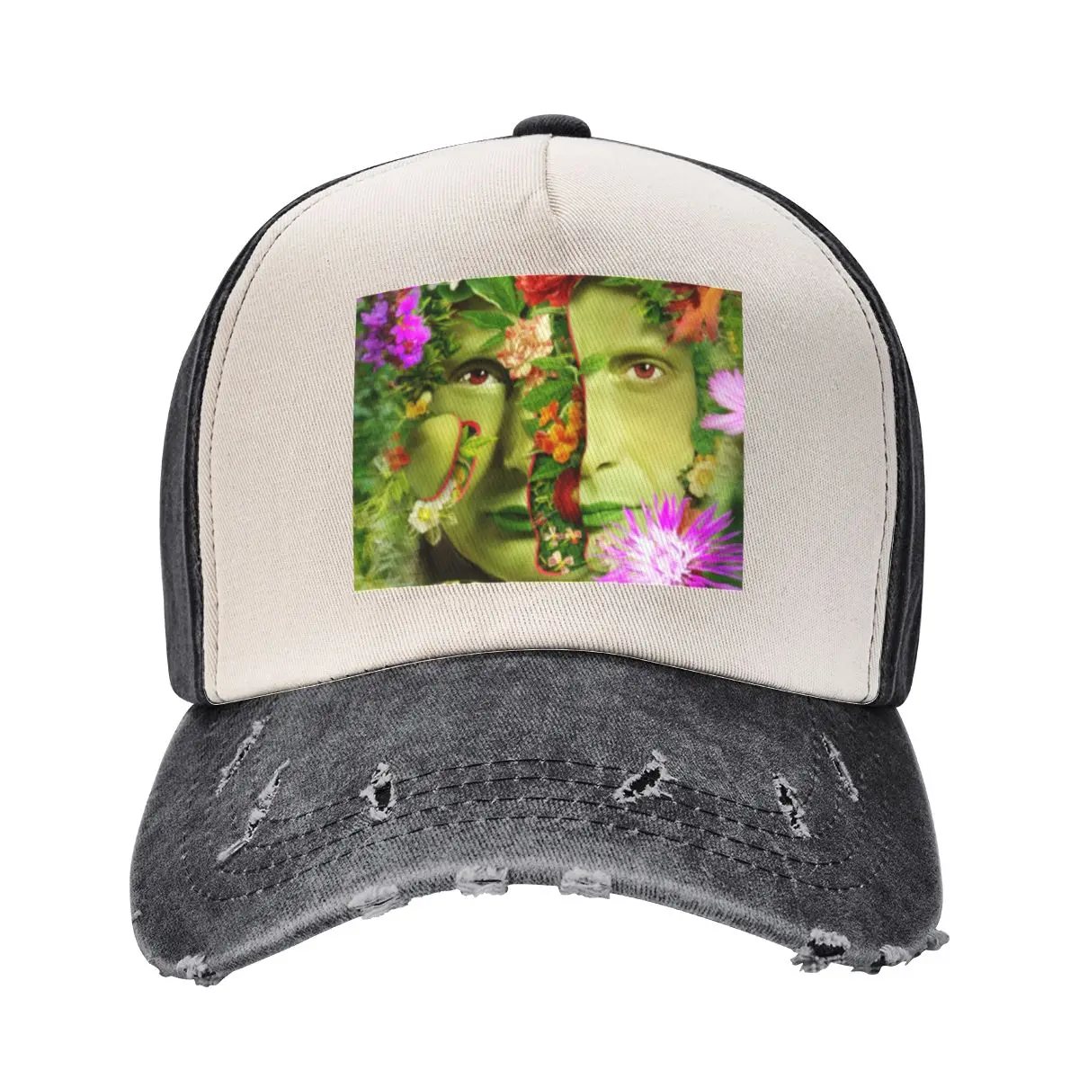 Surreal Garden Peeled Hannibal Portrait Floral Collage Baseball Cap Cosplay black Luxury Man Hat Mens Caps Women's