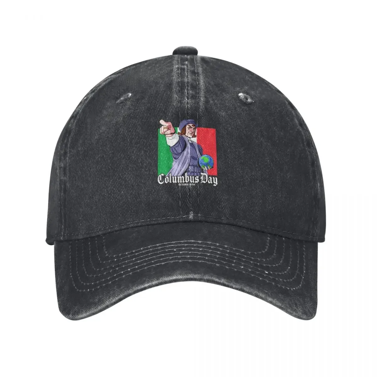 

Happy Columbus Day - Christopher Columbus Italian Baseball Cap custom Hat Visor funny hat Custom Cap Boy Child Women's