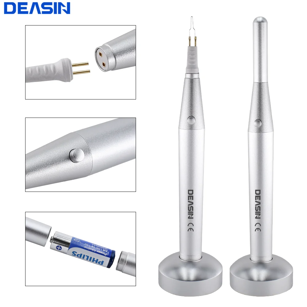 white Dental Heated Removable Model Endo Gutta Percha Cutting Teeth and Gum Cutter Electrocoagulation Hemostatic Pen with 8 Tips