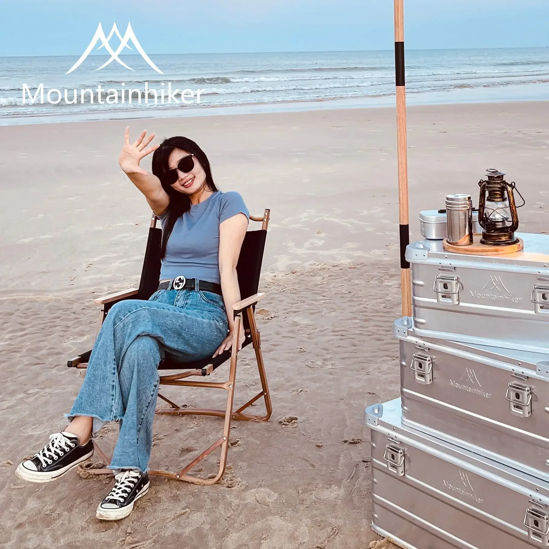 

Mounthiker Outdoor Folding Wooden Kermit Chair Aluminum Alloy Ultralight Portable Camping Chairs Leisure Picnic Beach Travel