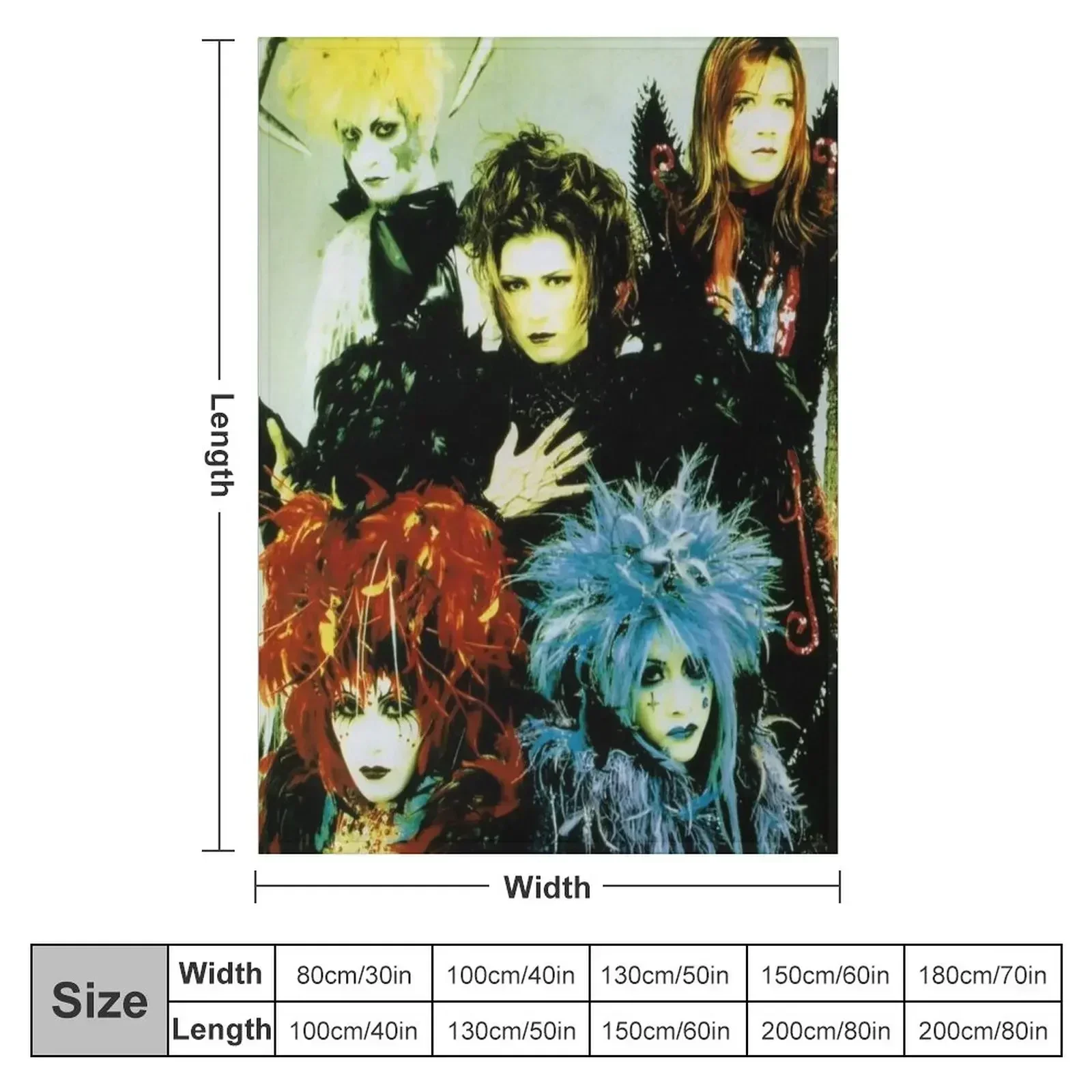 MALICE MIZER - merveilles Era Band Picture (Visual kei J-rock band with Gackt & Mana) Throw Blanket Bed linens Nap Blankets