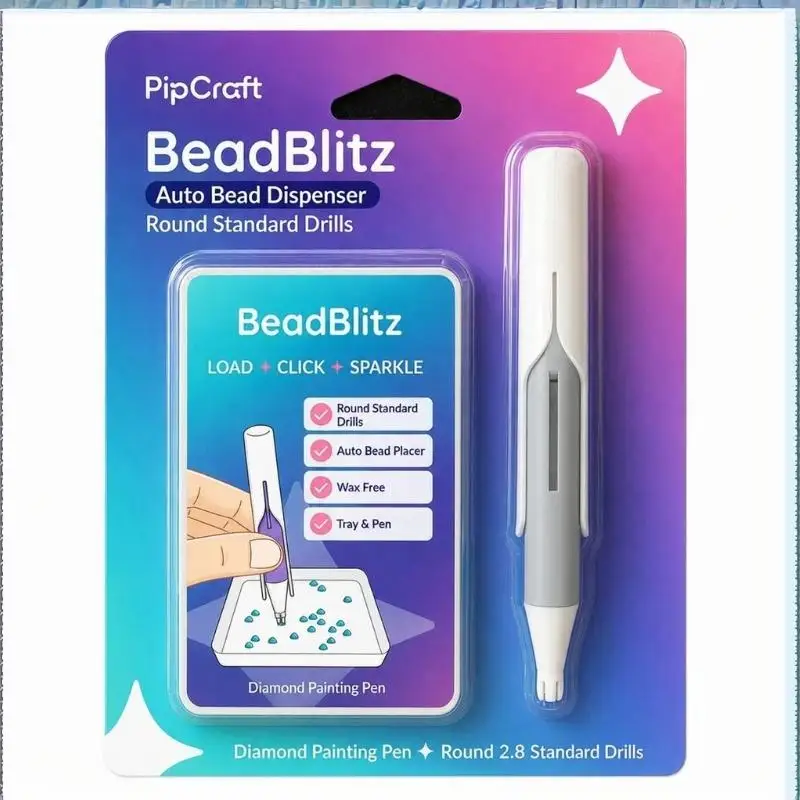 Automatischer Stift zum Auftragen von Perlen für Diamond-Art-Bilderrahmen, geeignet für 2,8-mm-Perlen, langlebig, wachsarm und ergonomisch geformt. – Detail 9