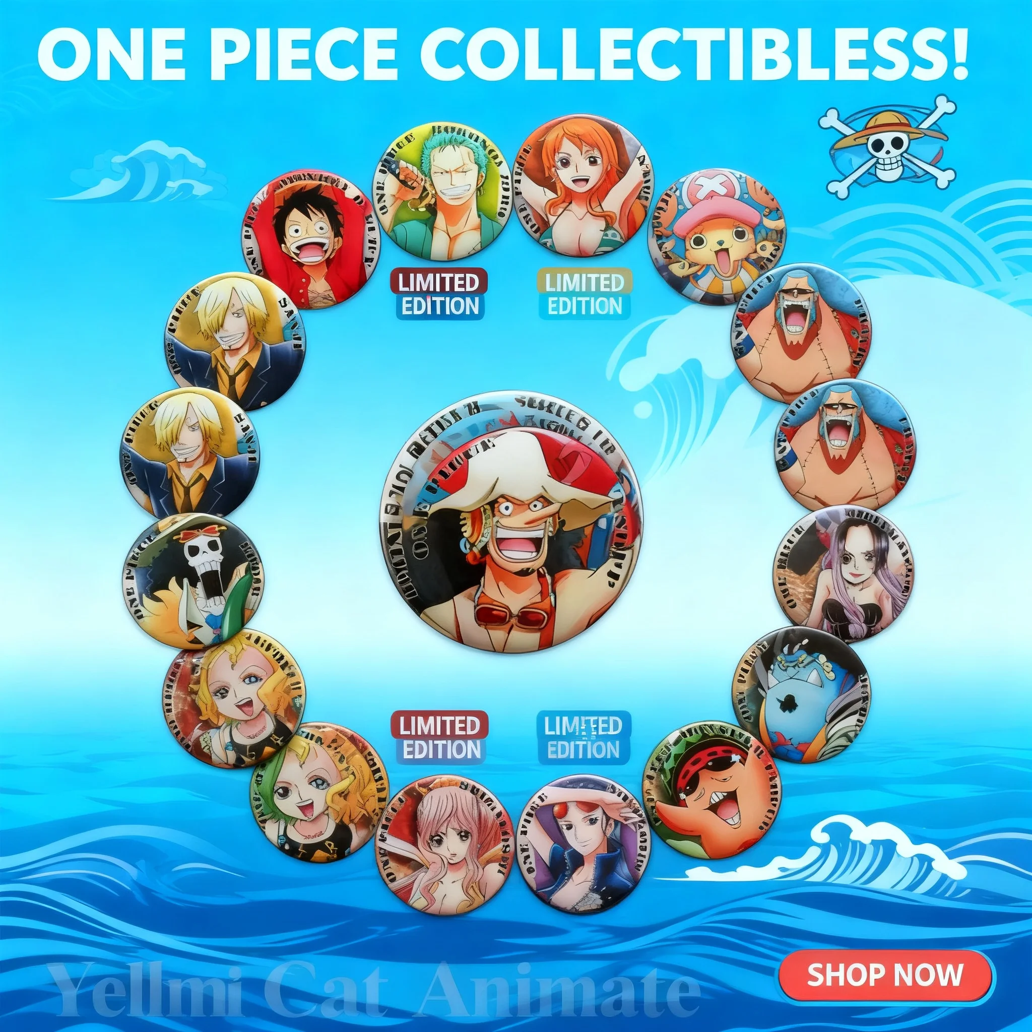 

One Piece Anime Merchandise Luffy Post Timeskip Badge Backpack Keychain Mirror Refrigerator Magnet Two Years Later Anime
