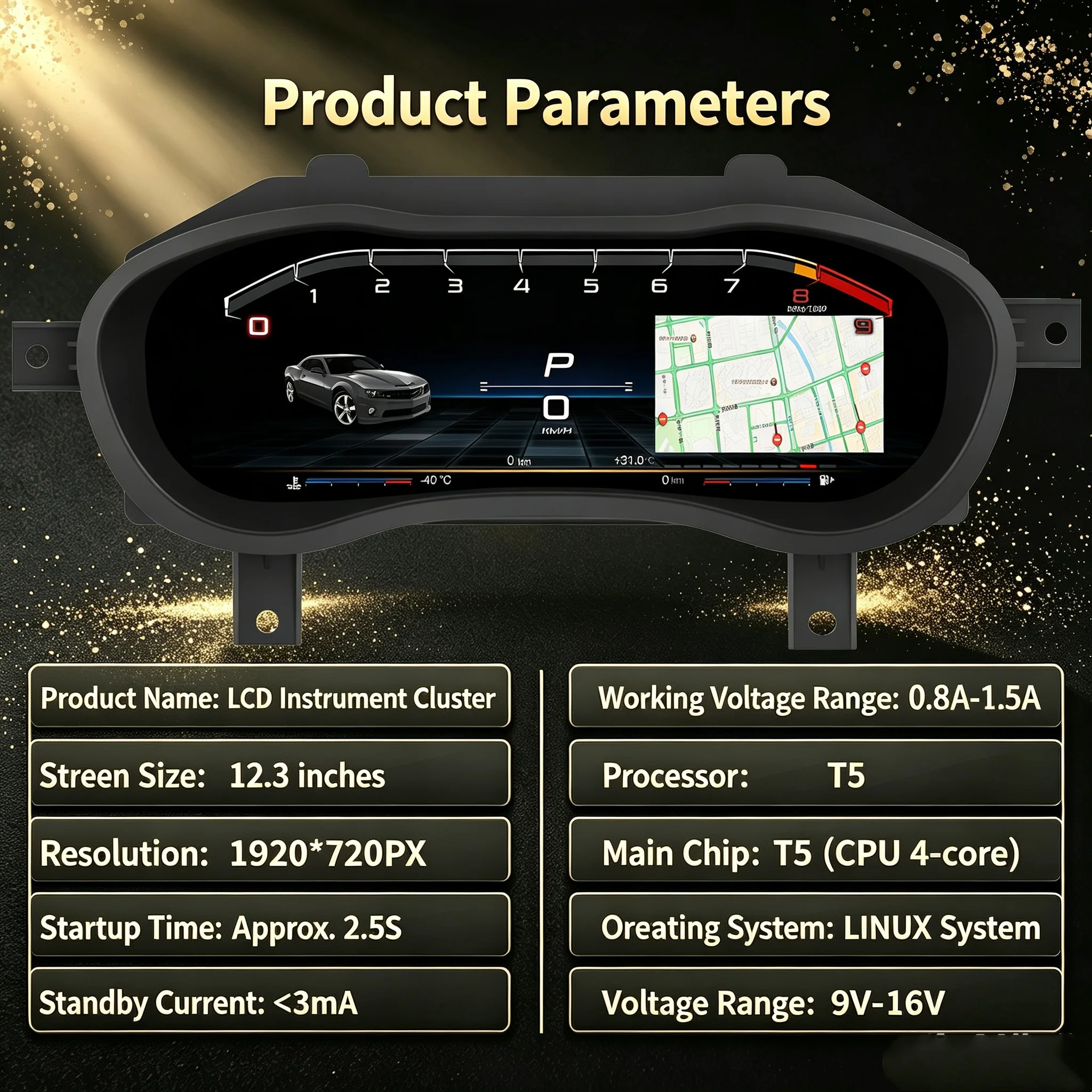 With Carplay  2012-2018 Models For Dodge Challenger 12.3-inch LCD Digital Instrument Cluster Suitable Car Part Accessory