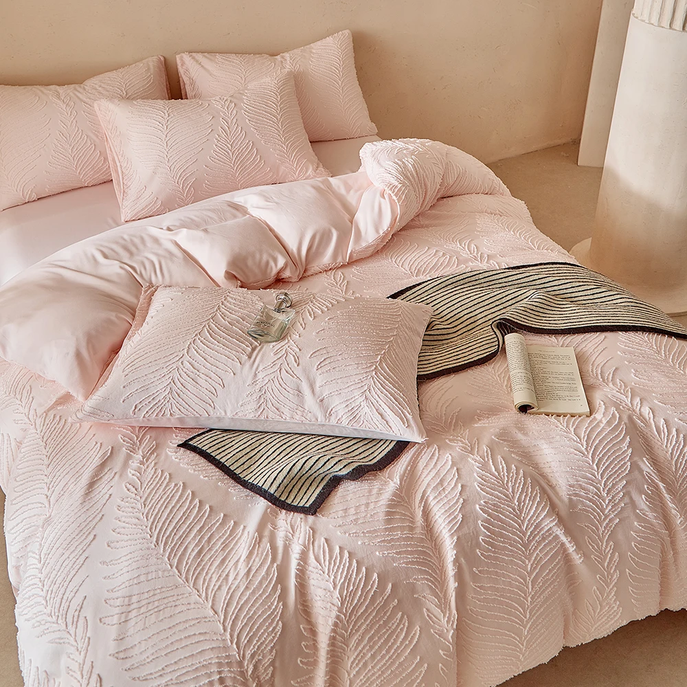 Duvet Cover Bedding Set Twin Full Queen King Size 135x200 Nordic Quilt Cover 240x220 Double Single Needle Leaf Bed Linen 200x200