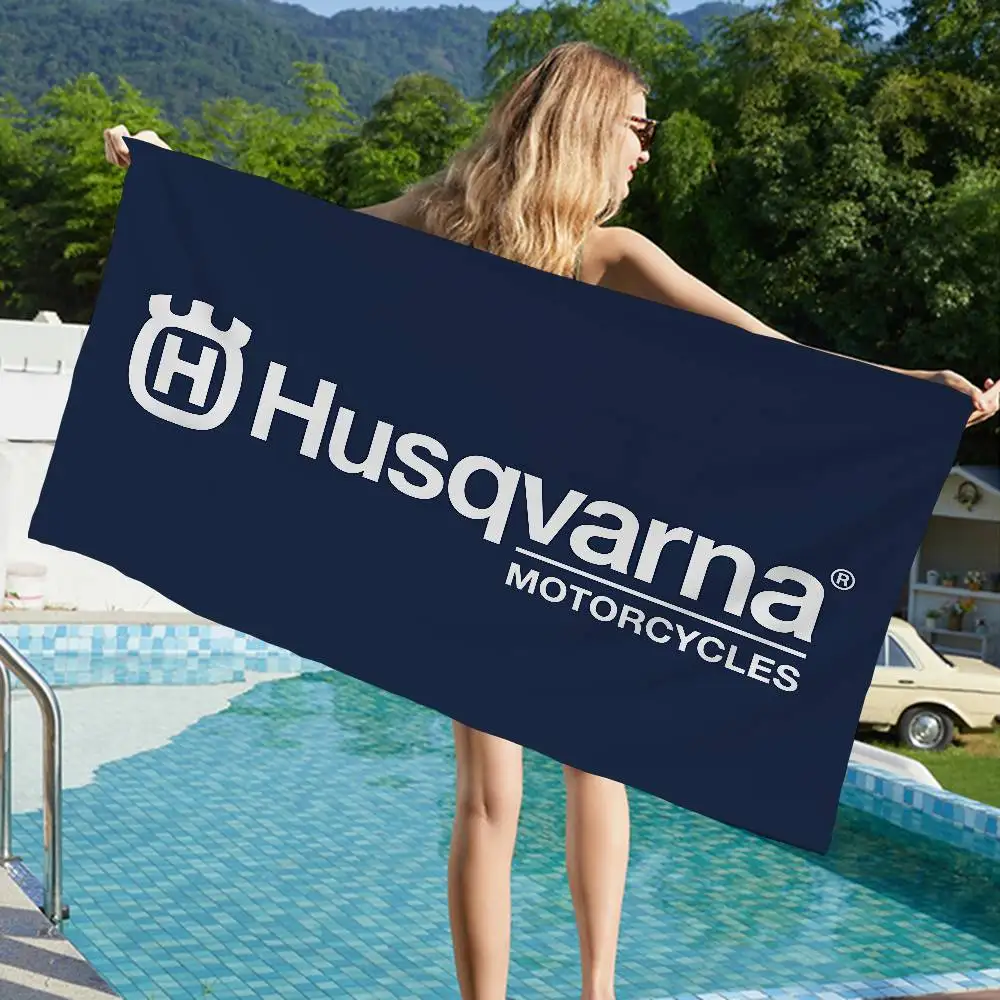H-Husqvarnas Logo Microfiber Beach Towel Absorbent Quick dry Soft Yoga Swimming Resort Mountain Climbing Towel view 3
