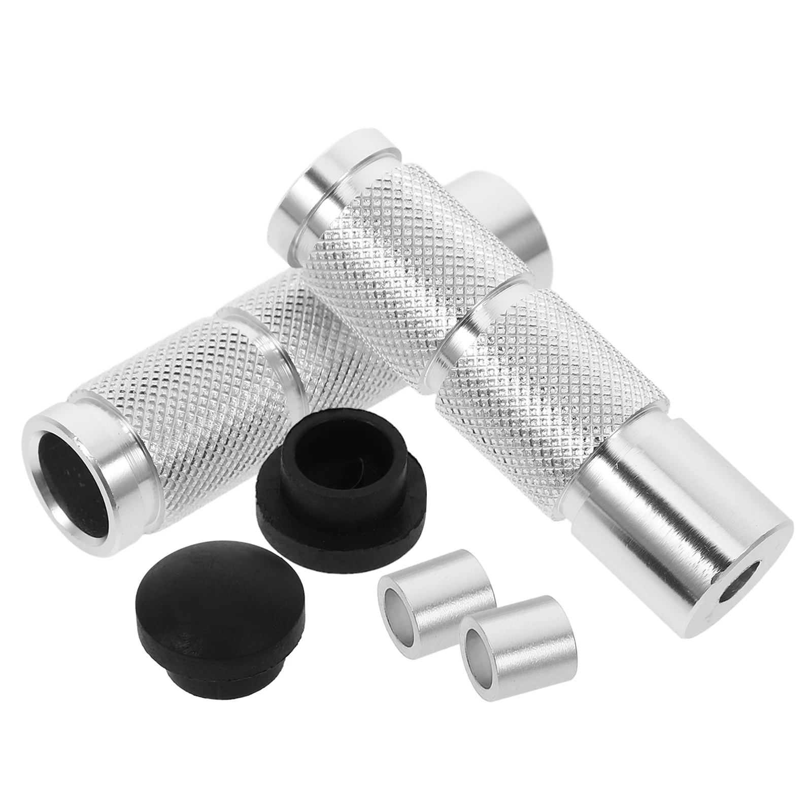 

2 Pcs Black CNC Round Aluminum Alloy Rear Footrest for Motorcycle Foot Pegs Metal Motocross Accessories Lightweight Durable Easy