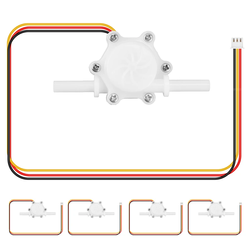 

5Pcs Water Flow Sensor DC5V Flow Meter Hall 0.25-2.5L/Min Water Control Liquid Flow Sensor For Water Dispensers Switch