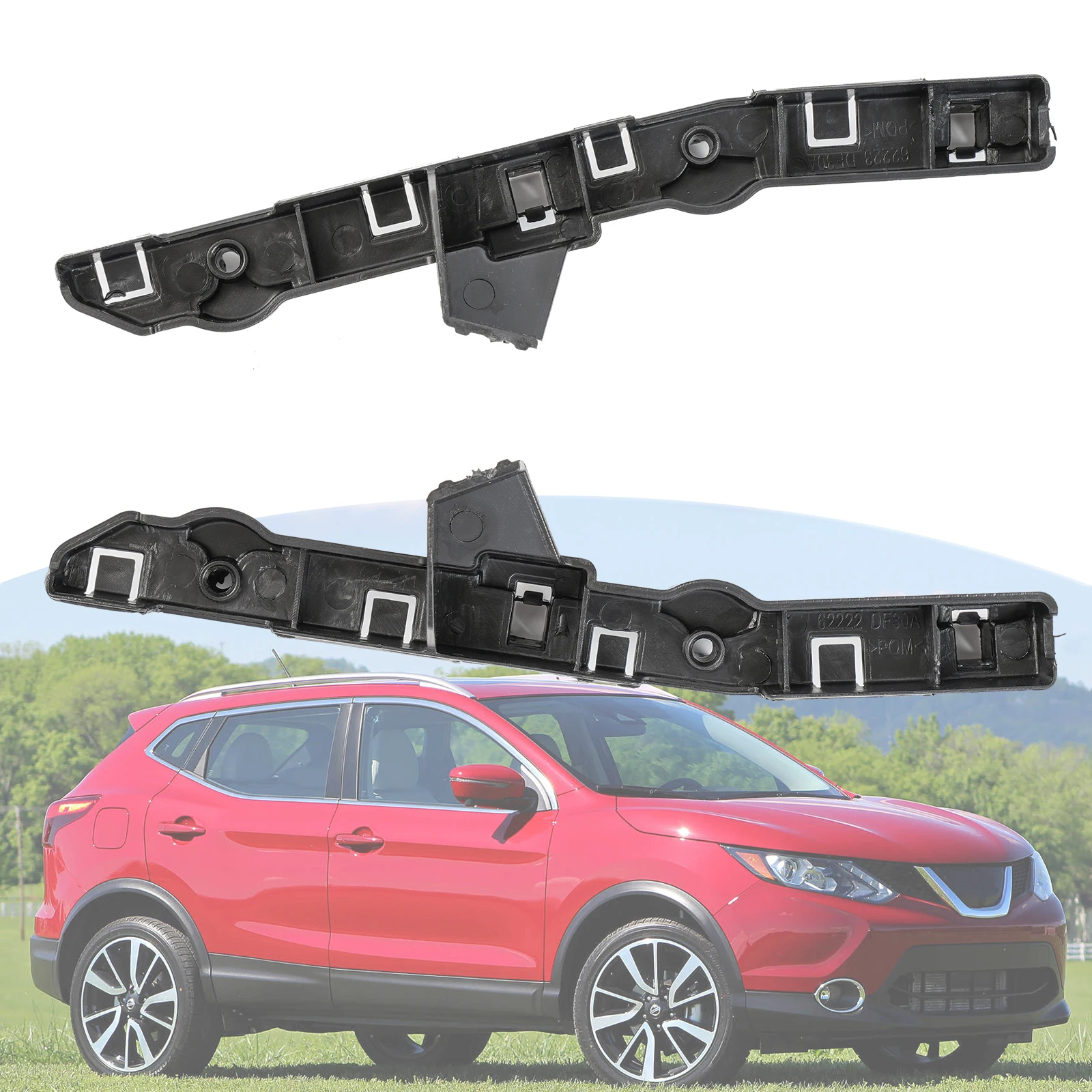 For Nissan Qashqai Rogue Sport Front Bumper Retainer Brackets Spacer Left Right Pair Side Beam Mount Support 2013 2015 2017 21