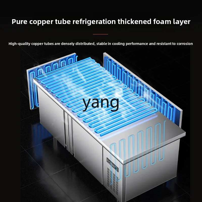 cYJQ commercial stainless steel kitchen freezer horizontal water bar counter refrigerated freezer console