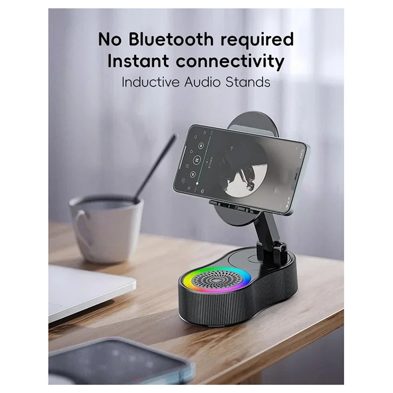 

Power Bank Bluetooth Speaker Induction Mobile Phone Holder For Counter Vanity Nightstand Travel Carn01r