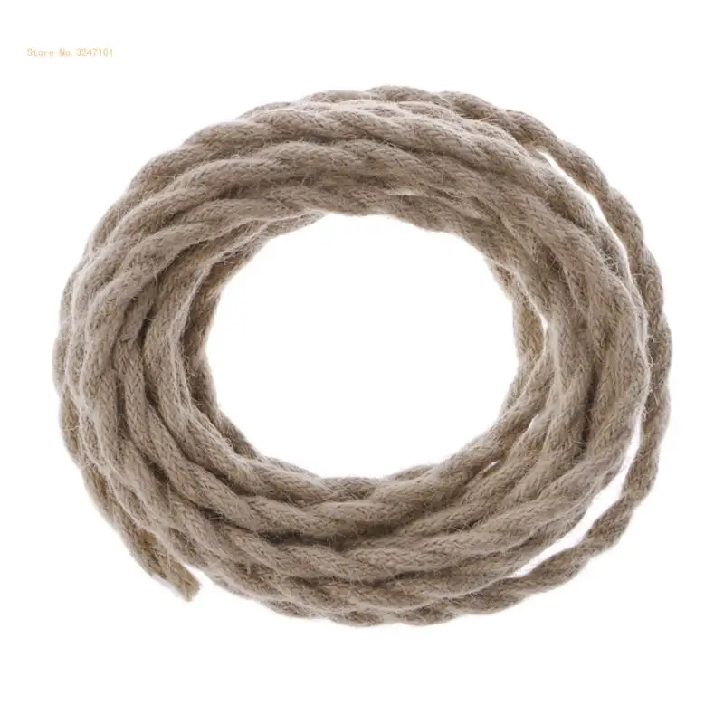 

5 Meters 2x0.75 Vintage Rope Twisted Electric Wire Retro DIY Hemp Braided Electr Dropship