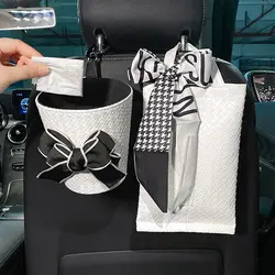 Car Tissue Box Hanging Car Paper Box Trash Can Two-in-one Creative Net Celebrity Lady Car Napkin Box