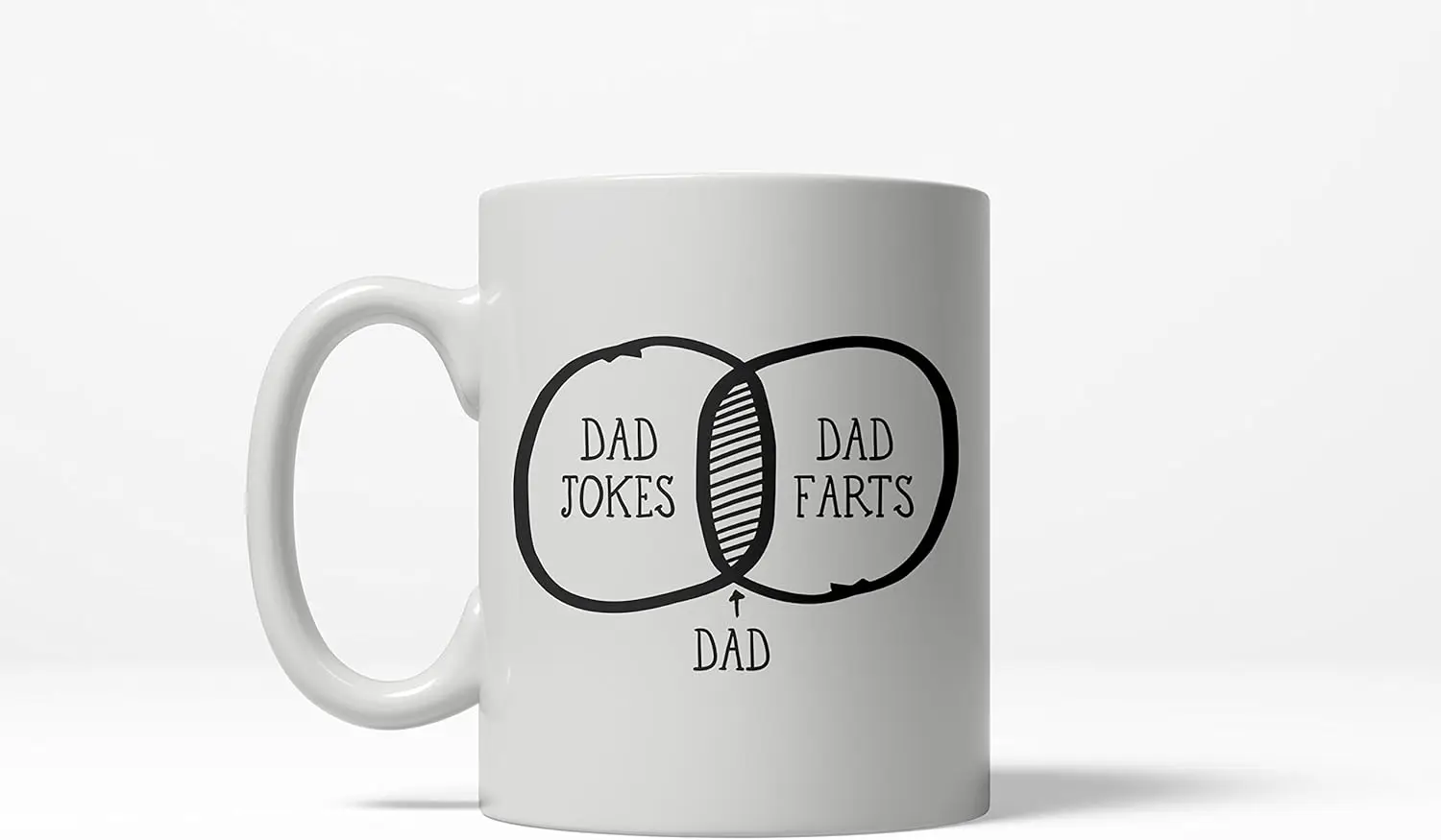 Crazy Dog T-Shirts Dad Venn Diagram Funny Dad and Fart Jokes Fathers Day Ceramic Drinking Coffee Mug - 11oz