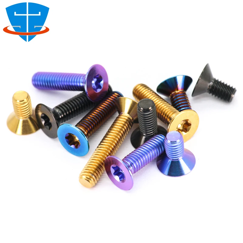 

5PCS Ti TC4 GR5 Titanium Alloy Hexagon Socket Countersunk Head Cap Screws M2 M2.5 M3 M4 M5 M6 M8 DIN7991 Allen Flat Head Bolts