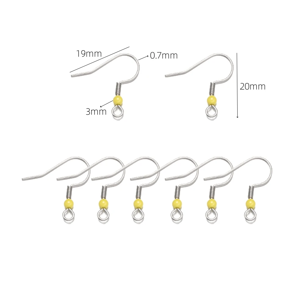 50pcs Stainless Steel Earring Hooks French Fish Ear Wires Ball Bead Hoops for DIY Dangle Ear Jewelry Making Supplies