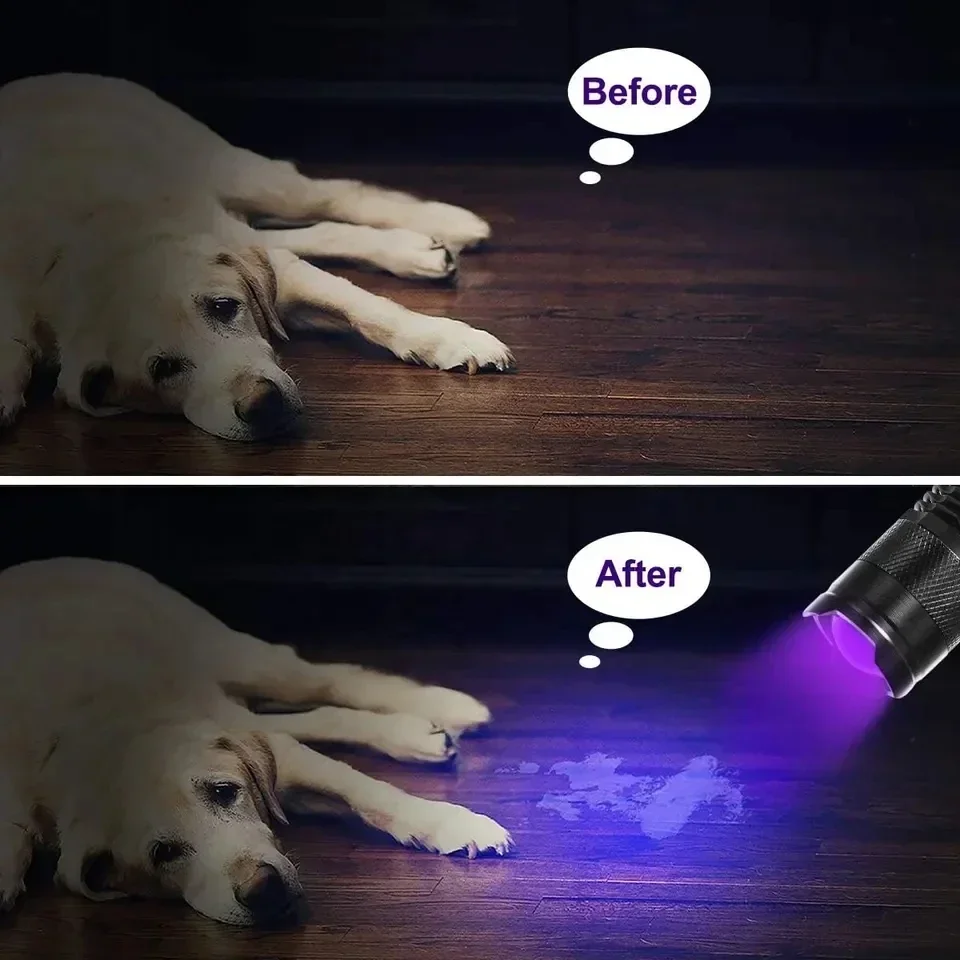 LED UV Flashlight 365/395nm Portable Mini Ultraviolet Torch Waterproof Zoomable Violet Light Pet Urine Scorpion Detector Lamp