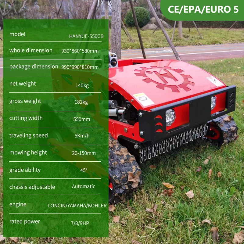 Factory Direct Sale 550 Mm Remote Control Reel Mower Garden Crawler Grass Cutter Gasoline Lawn Mover With Ce Iso Cert