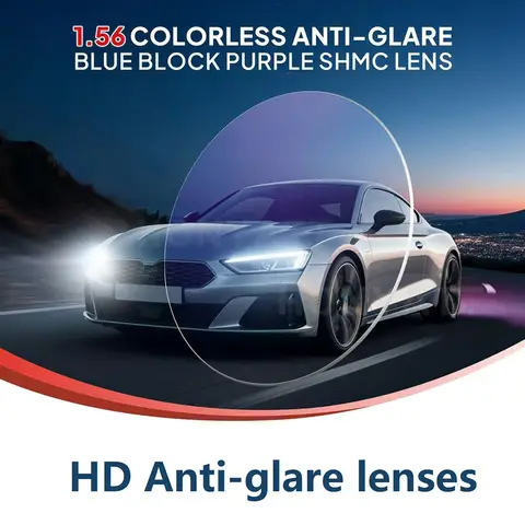 Anti-glare Prescription Lens Driving Glasses Non Glare 1.56/1.61/1.67/1.74 Night Vision Optical Myopia Lenses Super-tough MR8