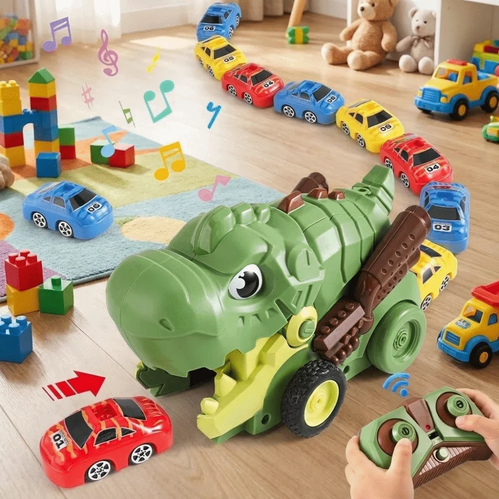 Simulation Model Animal Remote Control Toy Engineering Toy Car Model Dinosaur Monster Truck Rechargeable with Magnetic Splicing