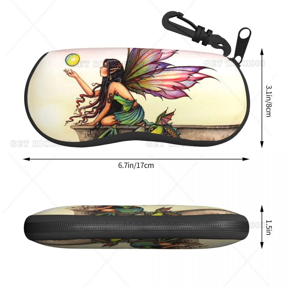 Dragons Orbs Fairy And Dragon Art By Molly Harrison Eyeglass Glasses Case Men Women Soft Sunglasses Protective Box