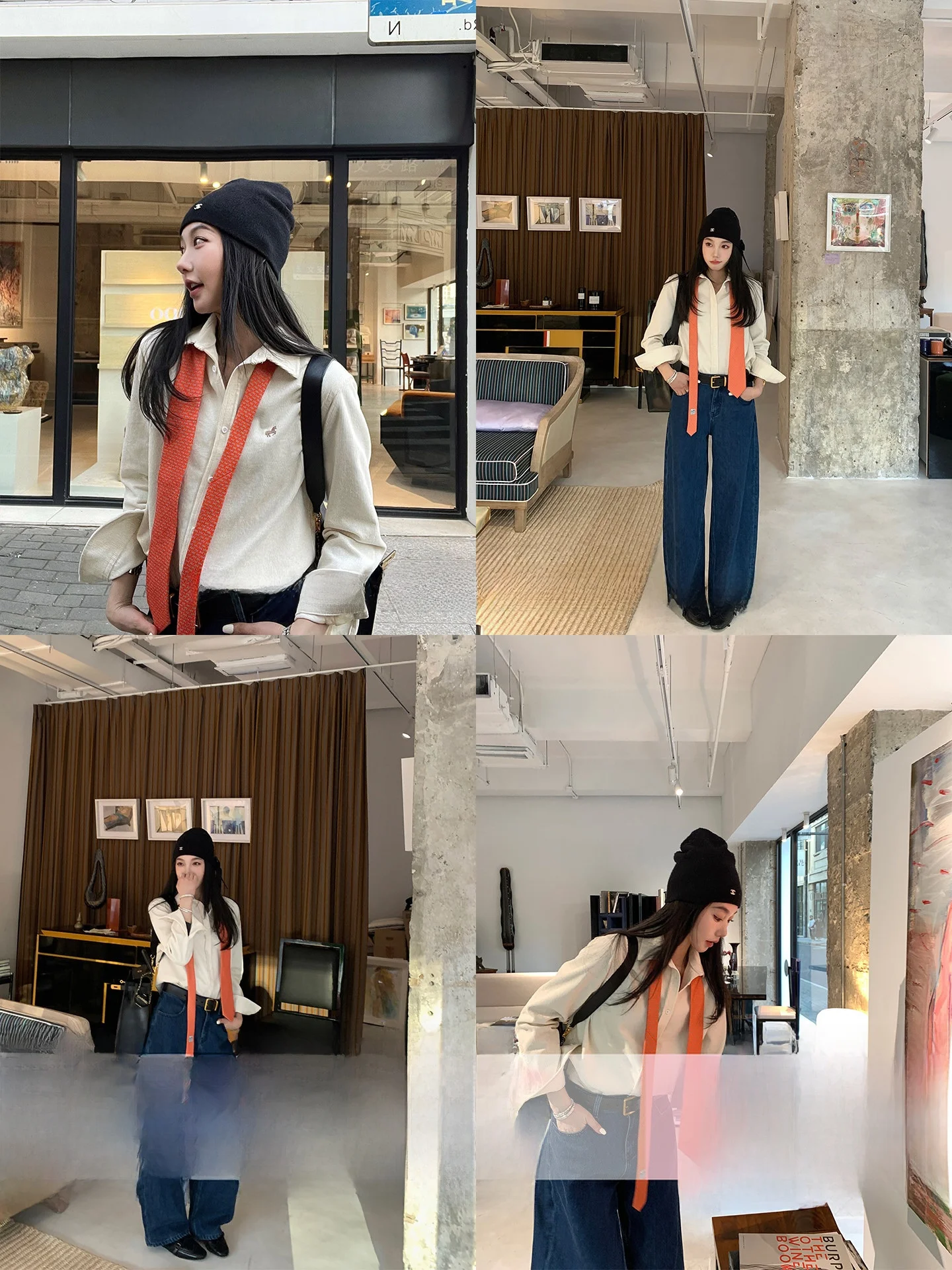 

Handmade Pure Cotton Long Sve irt Paper Figure Relaxing Not Brainy Little Embroidery Korean Sle Loose Women's irt