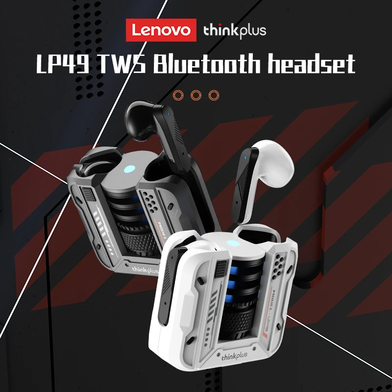 

Lenovo Earphones Bluetooth 5.4 Wireless Gaming Headset Noise Reduction HD Call Earbuds LP49 Music Daul Mode Headphones GM2 Pro