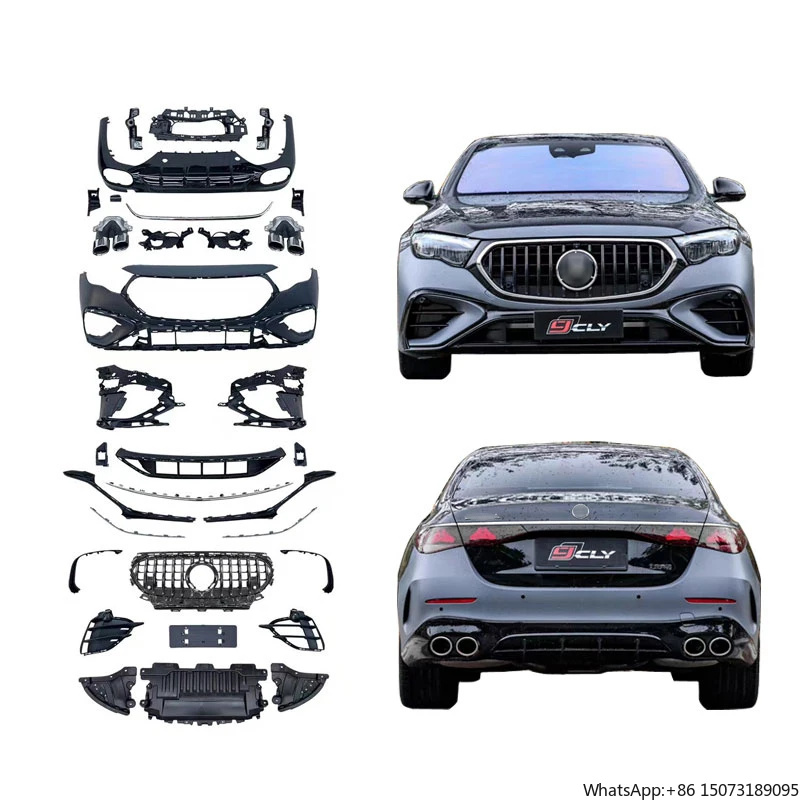 

E53 Стильный бампер для E-класса 2024-2025 Обновление W214 E53 Комплект кузова Решетка переднего бампера Диффузор заднего бампера