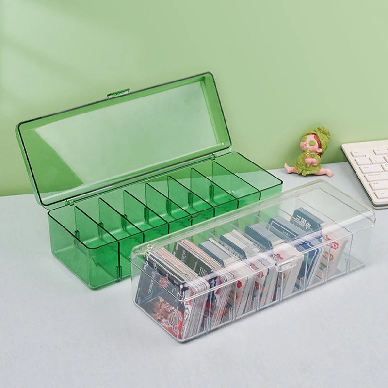 Caja transparente para baraja de cartas, contenedor de gran capacidad, organizador de tarjetas, almacenamiento, fundas para tarjetas de juego