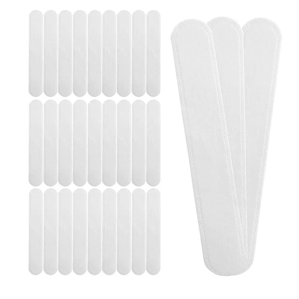 แผ่นซับเหงื่อแบบใช้แล้วทิ้ง 100 ชิ้น แผ่นป้องกันเหงื่อแบบติดเองสำหรับเสื้อ หมวก ปกเสื้อ ปลอกแขน ป้องกันเหงื่อ