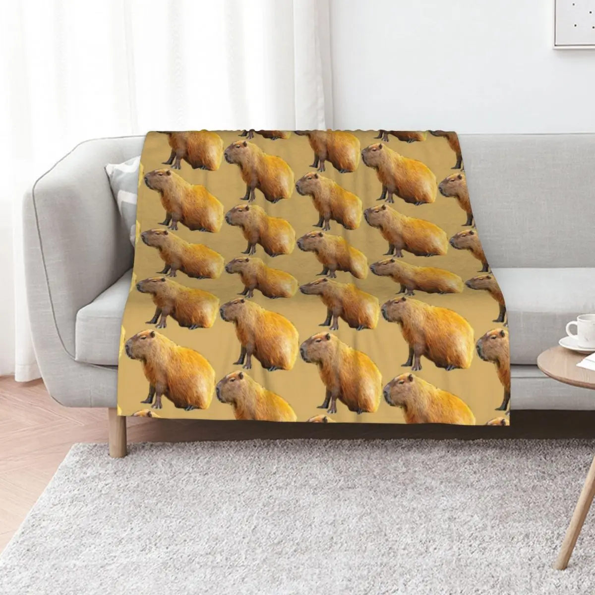 Chilled Capy Throw Blanket Flannel Fabric Luxury Throw Camping Soft For Baby cosplay anime Blankets