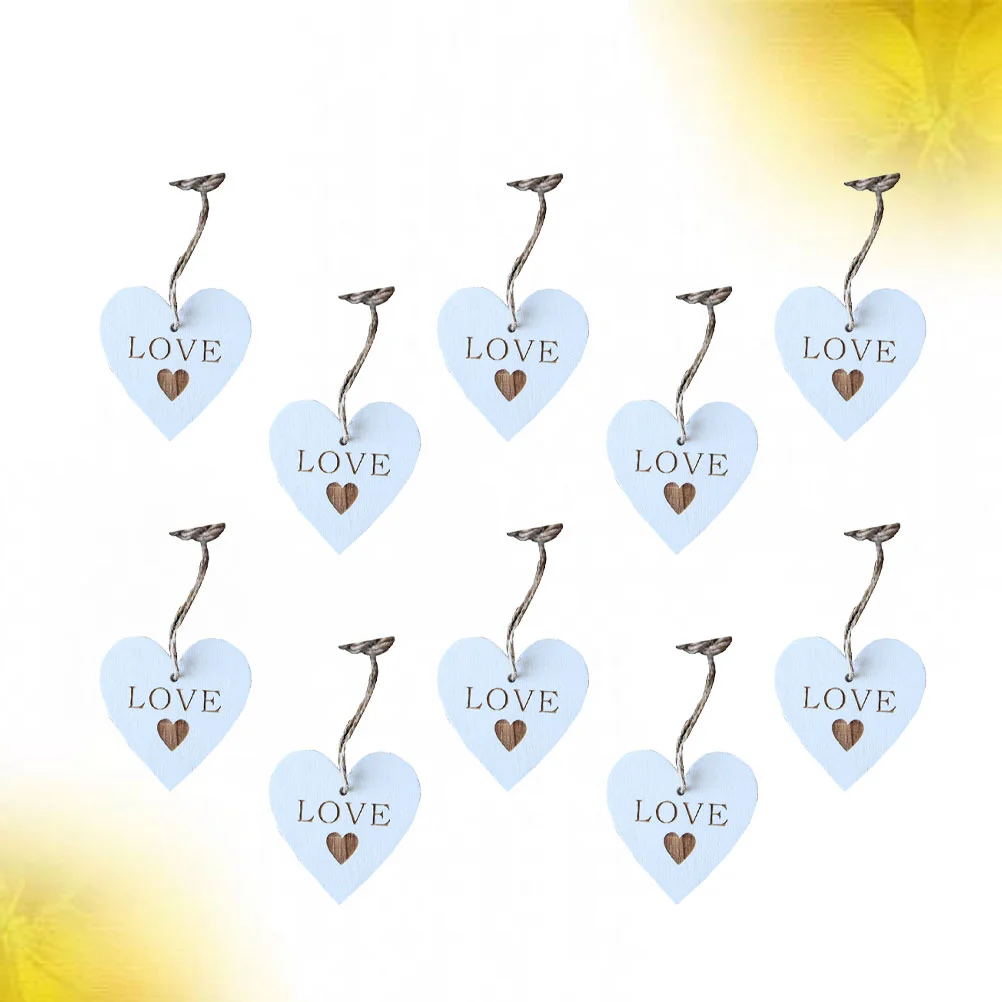 20 Pcs Valentine's Day Decor Wedding Party Adornments Christmas Decorations Wooden Pendants DIY Hanging Manual