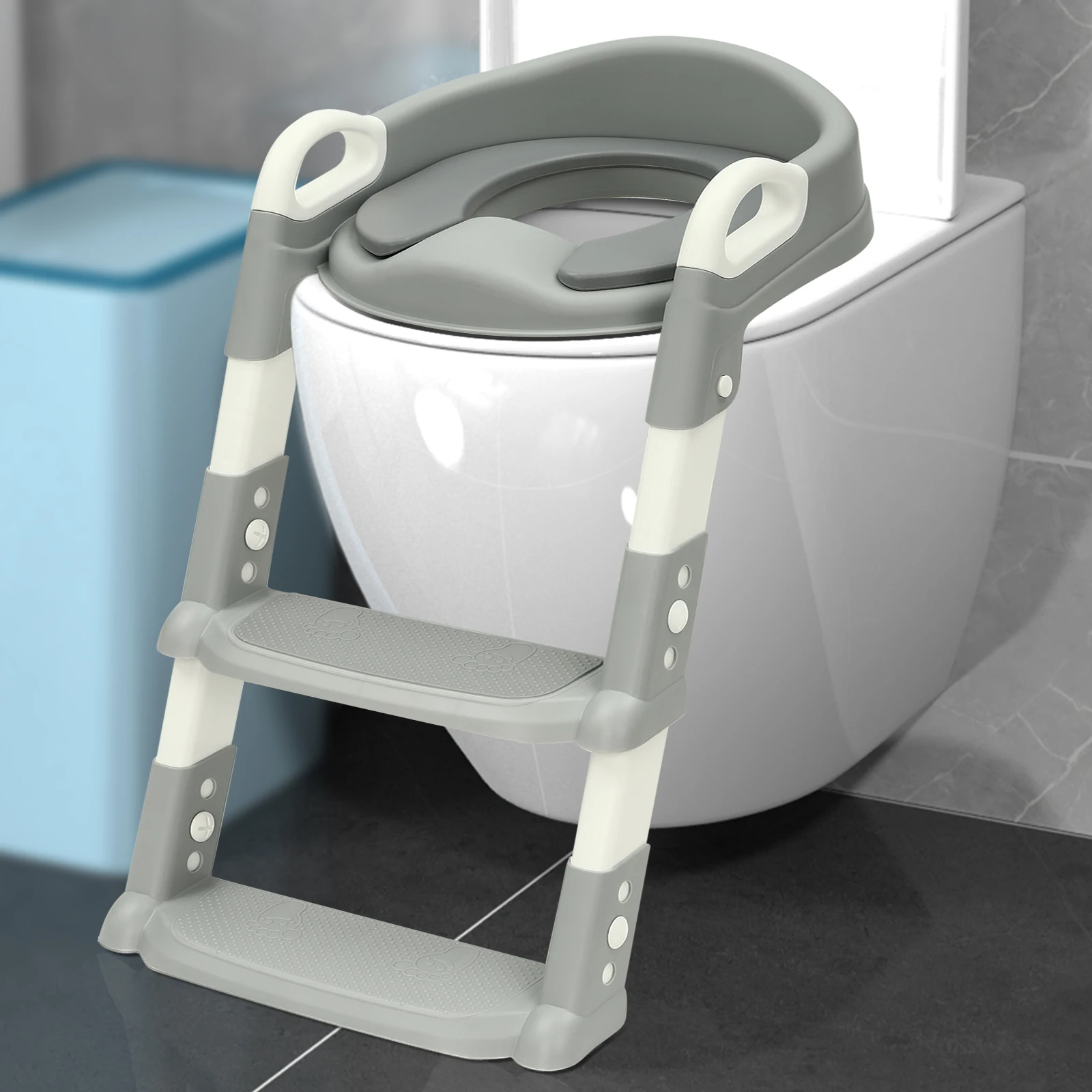 NOUVEAU Siège de toilette avec échelle, 2 marches, Siège de toilette, Siège de toilette avec échelle