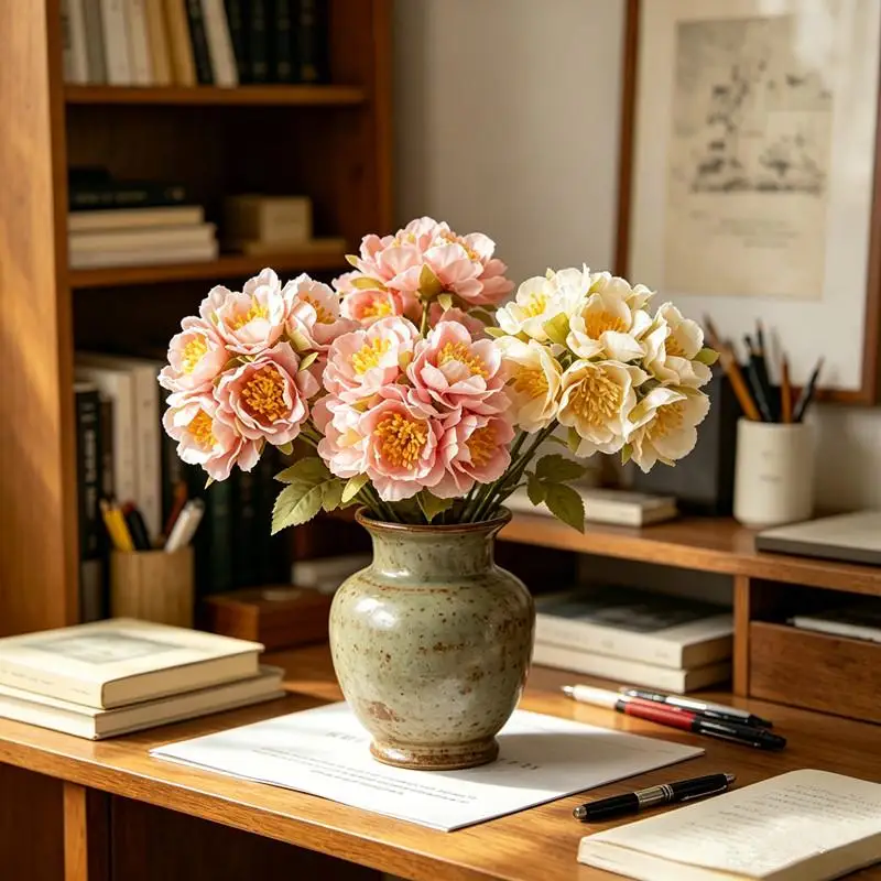 Künstliche Blumen für die Heimdekoration, Seidenblüten, Pflaumenblüten, Festdekoration, Blumenkränze, Hochzeits- und Feiertagszubehör, Geschenk – Detail 4
